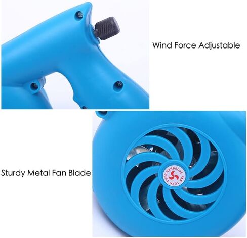 منفاخ مدفأة كهربائية، منفاخ هواء لمروحة الشواء، مروحة طبخ خارجية تعمل بالفحم، منفاخ لاسلكي للشوايات للشواء والتخييم والشواء منفاخ نار (قناة ممتدة) in Kuwait