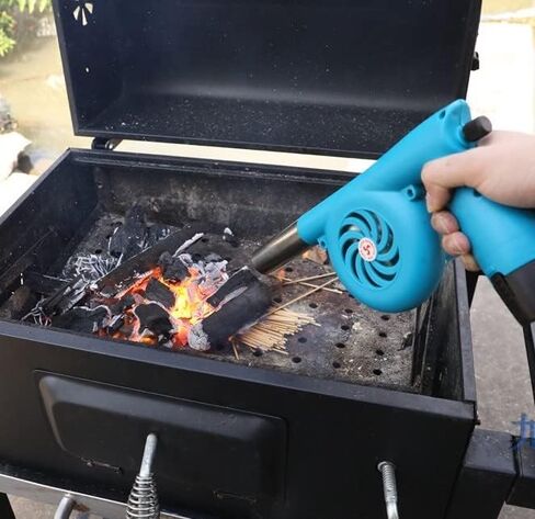منفاخ مدفأة كهربائية، منفاخ هواء لمروحة الشواء، مروحة طبخ خارجية تعمل بالفحم، منفاخ لاسلكي للشوايات للشواء والتخييم والشواء منفاخ نار (قناة ممتدة) in Kuwait