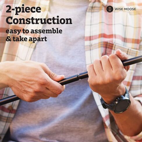 لعبة البوكر النار WISE MOOSE - لعبة بوكر نار المخيم مقاس 34 بوصة مع وظيفة النفخ، لعبة البوكر حفرة النار المجمعة من جزأين، لعبة البوكر النار لحفرة النار بمقبض خشبي، أدوات حفرة النار للداخلية، لعبة البوكر حفرة النار في الهواء الطلق in Kuwait