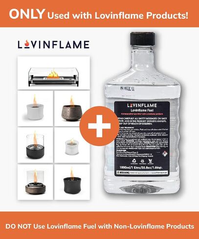 Exclusive Fuel for Lovinflame Fireplaces Fire Pits Firebowls Candles Non-Toxic, Non-Flammable, Water-Soluble, Safe for Transportation & Storage (1 Gallon) in Saudi Arabia