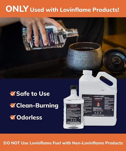 Exclusive Fuel for Lovinflame Fireplaces Fire Pits Firebowls Candles Non-Toxic, Non-Flammable, Water-Soluble, Safe for Transportation & Storage (1 Gallon) in Saudi Arabia