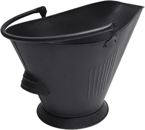 Amagabeli Bucket for Fireplace Assembled Pellet Stove Indoor and Outdoor Hot Ashes Carrier Container Black Fireside Fuel Can Sturdy Fire Place Burning Wood Holder Hearth Tools in Kuwait