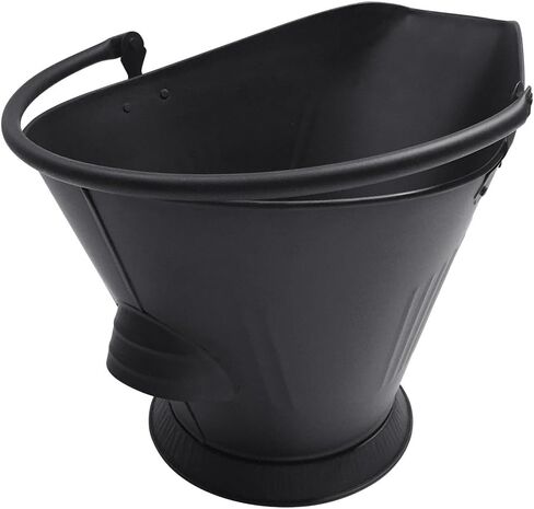 Amagabeli Bucket for Fireplace Assembled Pellet Stove Indoor and Outdoor Hot Ashes Carrier Container Black Fireside Fuel Can Sturdy Fire Place Burning Wood Holder Hearth Tools in Kuwait