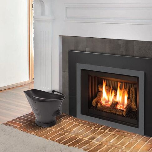 Amagabeli Bucket for Fireplace Assembled Pellet Stove Indoor and Outdoor Hot Ashes Carrier Container Black Fireside Fuel Can Sturdy Fire Place Burning Wood Holder Hearth Tools in Kuwait