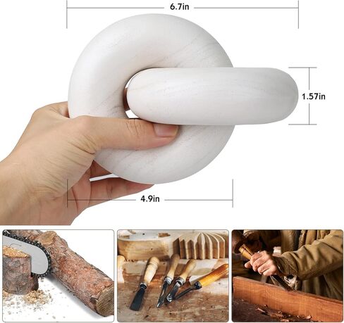 OFIDELITY ديكور عقدة خشبية، 2- وصلة ديكور سلسلة خشبية، ديكور رف مدفأة منزلية ريفية، ديكورات حديثة من خشب بوهو المنحوت يدويًا لغرفة المعيشة، طاولة قهوة المزرعة، رف الكتب، طاولة المكتب in Kuwait