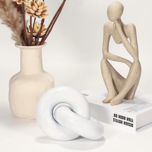 OFIDELITY ديكور عقدة خشبية، 2- وصلة ديكور سلسلة خشبية، ديكور رف مدفأة منزلية ريفية، ديكورات حديثة من خشب بوهو المنحوت يدويًا لغرفة المعيشة، طاولة قهوة المزرعة، رف الكتب، طاولة المكتب in Kuwait