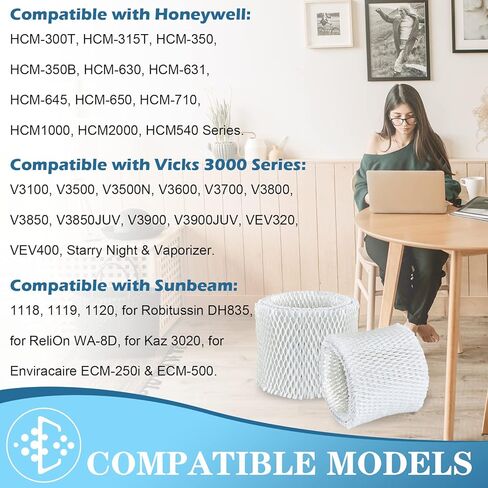 استبدال فلتر مرطب الرذاذ البارد WF2 PWF2 من أجل Vic-ks Starry Night Ka-z Sun- Beam Humidifier Modols V3100 V3500N V3700 V3100 V3900 (عبوة من 3 قطع) in Kuwait