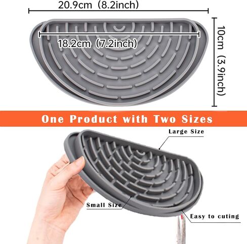 صينية التقاط التنقيط للثلاجة مكونة من قطعتين من Qteeyou، صينية تنقيط صغيرة للثلاجة تحمي وعاء موزع الثلج والمياه، وسادة مياه منسكبة في الثلاجة للانسكابات، وتراكم المعادن ورذاذ الماء (مستطيلة، رمادي) in Kuwait