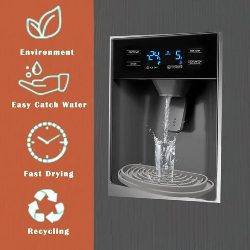 صينية التقاط التنقيط للثلاجة مكونة من قطعتين من Qteeyou، صينية تنقيط صغيرة للثلاجة تحمي وعاء موزع الثلج والمياه، وسادة مياه منسكبة في الثلاجة للانسكابات، وتراكم المعادن ورذاذ الماء (مستطيلة، رمادي) in Kuwait