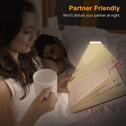 Gritin 9 LED Rechargeable Book Light for Reading in Bed - Eye Caring 3 Color Temperatures,Stepless Dimming Brightness,80 Hrs Runtime Small Lightweight Clip On Book Reading Light for Studying in Saudi Arabia