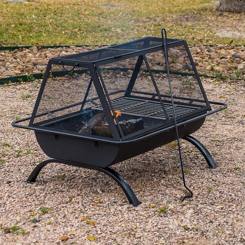 لعبة البوكر الناري الطويلة من SUNCREAT مقاس 96.5 سم، لعبة البوكر الناري المكونة من قسمين لحفرة النار، لعبة البوكر المصنوعة من الصلب الأنبوبي السميك، باللون الأسود in Kuwait