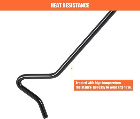 لعبة البوكر الناري الطويلة من SUNCREAT مقاس 96.5 سم، لعبة البوكر الناري المكونة من قسمين لحفرة النار، لعبة البوكر المصنوعة من الصلب الأنبوبي السميك، باللون الأسود in Kuwait