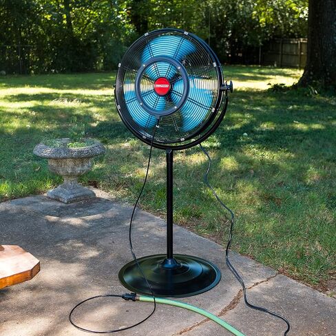OEMTOOLS 23978 مروحة رذاذ بقاعدة مائلة مقاس 20 بوصة، مراوح خارجية للباحات، مراوح رذاذ مقاومة للماء للخارج، مروحة مع رذاذ، رذاذ مروحة للتبريد، مروحة خارجية مع رذاذ للفناء، مقاومة للماء in Kuwait