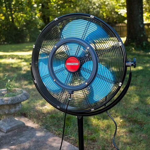 OEMTOOLS 23978 مروحة رذاذ بقاعدة مائلة مقاس 20 بوصة، مراوح خارجية للباحات، مراوح رذاذ مقاومة للماء للخارج، مروحة مع رذاذ، رذاذ مروحة للتبريد، مروحة خارجية مع رذاذ للفناء، مقاومة للماء in Kuwait
