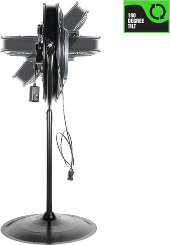 OEMTOOLS 23978 مروحة رذاذ بقاعدة مائلة مقاس 20 بوصة، مراوح خارجية للباحات، مراوح رذاذ مقاومة للماء للخارج، مروحة مع رذاذ، رذاذ مروحة للتبريد، مروحة خارجية مع رذاذ للفناء، مقاومة للماء in Kuwait