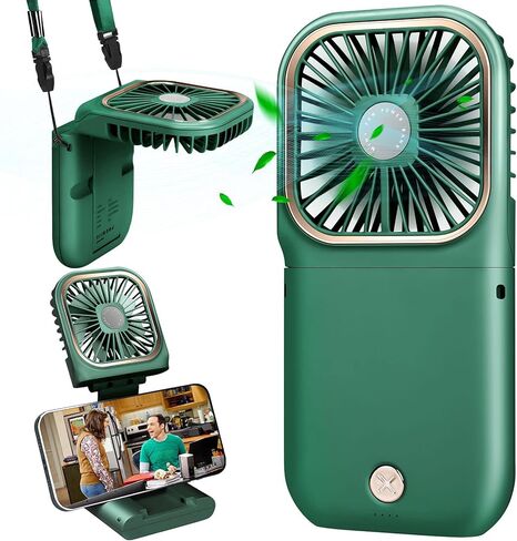 Handheld Fan Mini Portable Fan, 2022 Upgrade Small Personal Fan with 3 Speeds Neck Fan Rechargeable Portable Fan, Good for Travel Home Office School Queue (White) in Kuwait