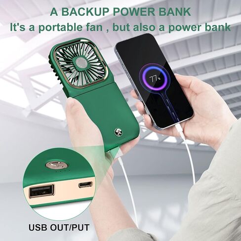 Handheld Fan Mini Portable Fan, 2022 Upgrade Small Personal Fan with 3 Speeds Neck Fan Rechargeable Portable Fan, Good for Travel Home Office School Queue (White) in Kuwait