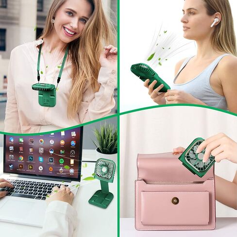 Handheld Fan Mini Portable Fan, 2022 Upgrade Small Personal Fan with 3 Speeds Neck Fan Rechargeable Portable Fan, Good for Travel Home Office School Queue (White) in Kuwait