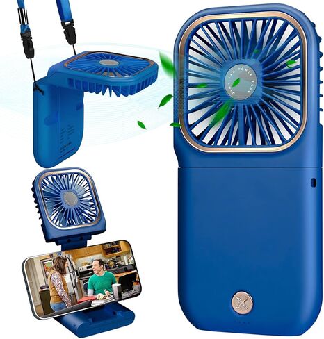 Handheld Fan Mini Portable Fan, 2022 Upgrade Small Personal Fan with 3 Speeds Neck Fan Rechargeable Portable Fan, Good for Travel Home Office School Queue (White) in Saudi Arabia