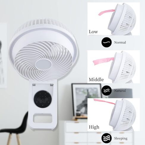 Simple Deluxe 7 inch Wall Mount Fan, 3 Speeds & 3 Modes, 15 Hours Timer, 60° Oscillating Circulating Fan, with Remote Control in Saudi Arabia