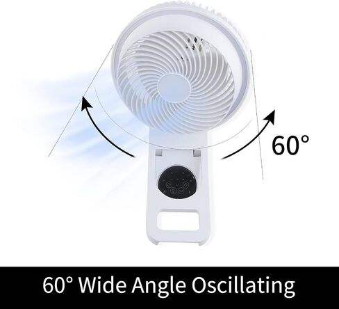 Simple Deluxe 7 inch Wall Mount Fan, 3 Speeds & 3 Modes, 15 Hours Timer, 60° Oscillating Circulating Fan, with Remote Control in Saudi Arabia