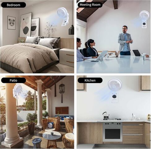 Simple Deluxe 7 inch Wall Mount Fan, 3 Speeds & 3 Modes, 15 Hours Timer, 60° Oscillating Circulating Fan, with Remote Control in Saudi Arabia