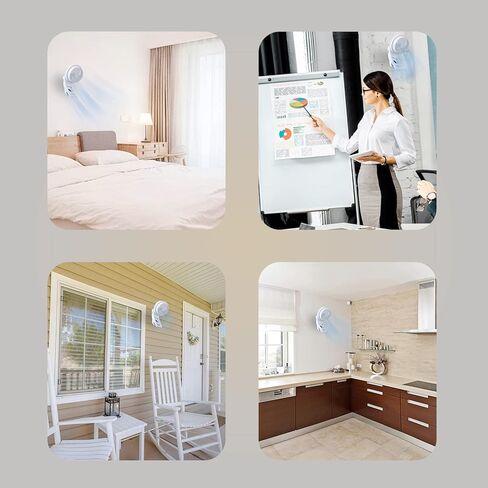 Simple Deluxe 7 inch Wall Mount Fan, 3 Speeds & 3 Modes, 15 Hours Timer, 60° Oscillating Circulating Fan, with Remote Control in Saudi Arabia