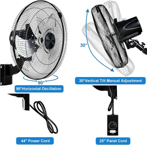 Simple Deluxe Oscillating 16″ 3 Adjustable Speed Pedestal Stand Fan for Indoor, Bedroom, Living Room, Home Office & College Dorm Use,Black in Kuwait
