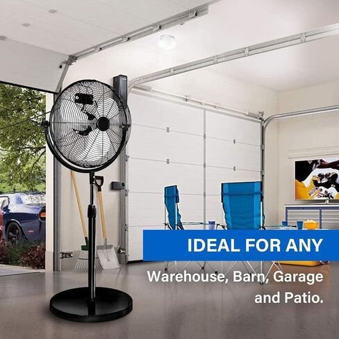 Simple Deluxe Oscillating 16″ 3 Adjustable Speed Pedestal Stand Fan for Indoor, Bedroom, Living Room, Home Office & College Dorm Use,Black in Kuwait