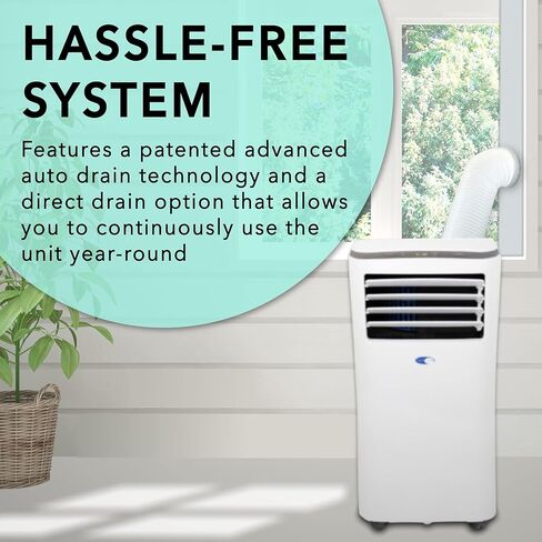 Whynter ARC-102CS حجم صغير 10,000 BTU (7,000 BTU SACC) مكيف هواء محمول ومزيل رطوبة ومروحة مع مرشحات الكربون المنشط وSilverShield، للغرف التي تصل مساحتها إلى 300 قدم مربع باللون الأبيض in Kuwait