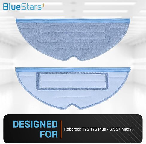 BlueStars Pack of 8 Microfiber Vacuum Mop Pads Compatible with Roborock S7 S7 Plus T7 T7S T7 Plus S7 MaxV, S7 MaxV Plus Vacuum Cleaner in Saudi Arabia