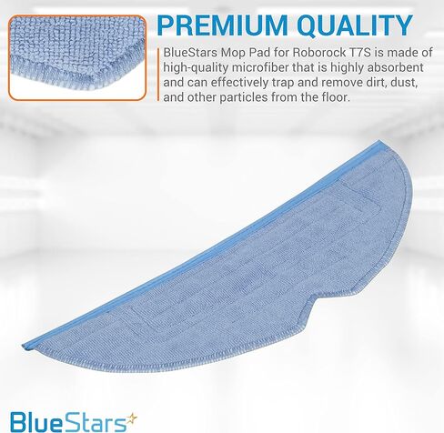 BlueStars Pack of 8 Microfiber Vacuum Mop Pads Compatible with Roborock S7 S7 Plus T7 T7S T7 Plus S7 MaxV, S7 MaxV Plus Vacuum Cleaner in Saudi Arabia