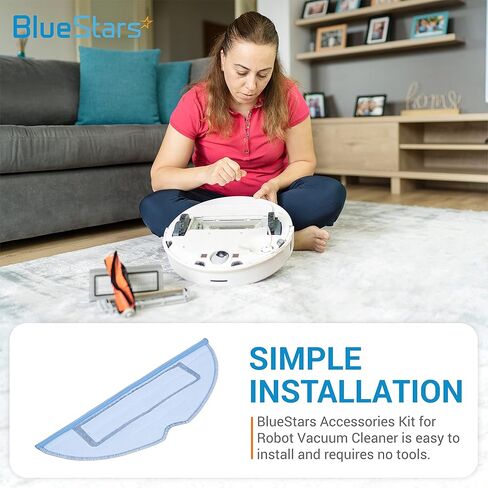 BlueStars Pack of 8 Microfiber Vacuum Mop Pads Compatible with Roborock S7 S7 Plus T7 T7S T7 Plus S7 MaxV, S7 MaxV Plus Vacuum Cleaner in Saudi Arabia