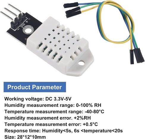 DWEII 3 قطع DHT22 / AM2302 وحدة استشعار الرطوبة ودرجة الحرارة الرقمية لـ Arduino Raspberry Pi، مراقبة قياس درجة الحرارة والرطوبة الإلكترونية، استبدال SHT11 SHT15 in Saudi Arabia