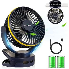 مروحة مشبك KEYNICE مع ضوء ليلي، مروحة مكتب USB مع بطارية قابلة لإعادة الشحن، مروحة تعمل بالبطارية 4 سرعات، مروحة معلقة للتخييم في الهواء الطلق، طوارئ الإعصار، مراوح تبريد شخصية لمكتب المنزل in Kuwait