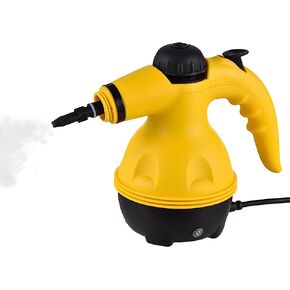 منظف بخار مضغوط محمول باليد بقدرة 1200 واط من ايلجيلي، الة تنظيف بالبخار بالضغط بدرجة حرارة عالية مع 10 قطع ملحقات للمطبخ والاريكة والحمام ونوافذ السيارة in Kuwait