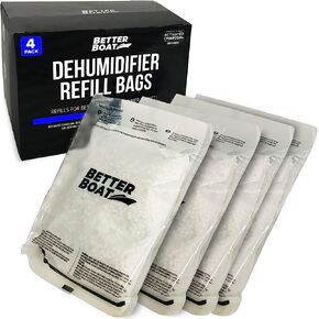 Refillable Moisture Absorbers Dehumidifier Bucket with Refill Bag Pack to Control & Get Rid of Water, Humidity, Odors & Damp Air | Tub for Basement Closet Home Boat RV Car or Unscented Fragrance Free