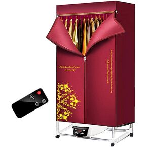 Clothes Dryer 110V Electric Foldable 2-Tier Drying Machine with Remote Control Heater Double Layer Stainless Steel Rack for Home,Apartment,Hotel,Student Dorm