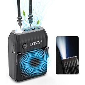 مروحة مشبك خصر محمولة من DTZY، مروحة رقبة شخصية مع مصباح يدوي قوي، مروحة شخصية قابلة لإعادة الشحن بقدرة 6000 مللي أمبير في الساعة، مروحة حزام USB بدون استخدام اليدين للأعمال الخارجية، الرياضة، التخييم، المشي لمسافات طويلة in Kuwait