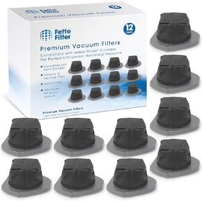 فلتر Fette - فلتر كأس الغبار متوافق مع طرازات المكانس الكهربائية المحمولة باليد من Shark Cordless Pet Perfect Lithium-Ion LV800 LV801 LV801C مع الجزء # XDCF800. (عبوة من 12 قطعة) in Kuwait