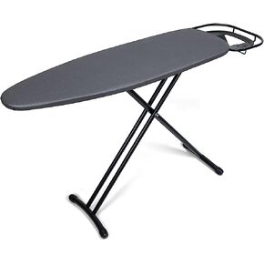 Duwee Ironing Board with Retractable and Adjustable Iron Rest, Steel Top Board with 10mm Thicken Felt Pad and Heat Resistant Cover, Heavy Duty Legs,14"x43"