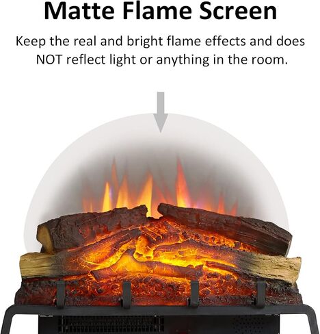 LegendFlame 23" W Free Standing Electric Fireplace Log Set (EF290), Fireplace Insert, Heater 750W/1500W, Crackling Sound, Remote Control in Kuwait