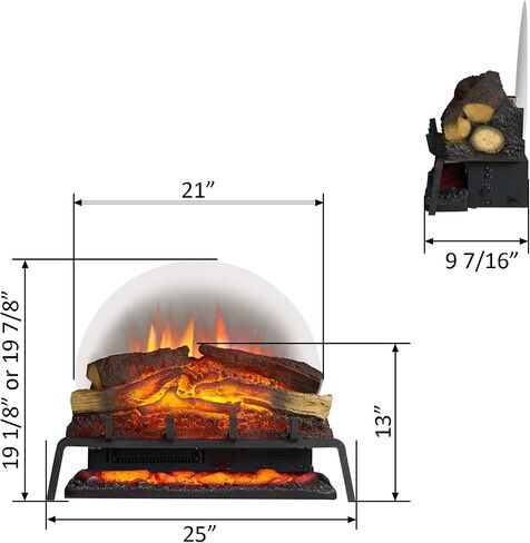 LegendFlame 23" W Free Standing Electric Fireplace Log Set (EF290), Fireplace Insert, Heater 750W/1500W, Crackling Sound, Remote Control in Kuwait
