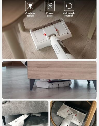 ممسحة كهربائية لاسلكية لتنظيف الارضيات من جوجينتيك، الة مسح رطبة وجافة، فرشاة دوارة ذاتية التنظيف in Kuwait