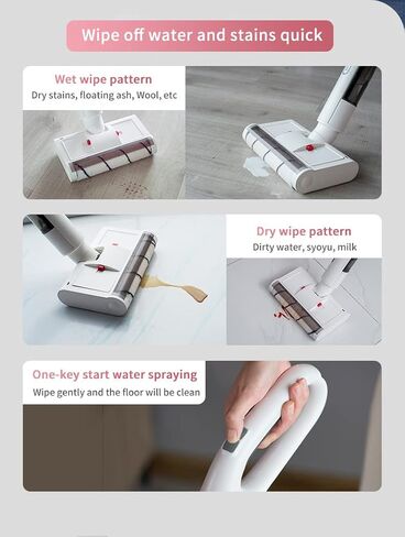 ممسحة كهربائية لاسلكية لتنظيف الارضيات من جوجينتيك، الة مسح رطبة وجافة، فرشاة دوارة ذاتية التنظيف in Kuwait