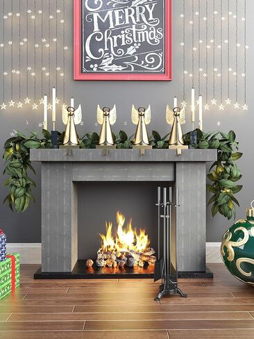 CALIDOLA 5 Pieces Wrouhgt Iron Fireplace Tools Set,Black in Saudi Arabia
