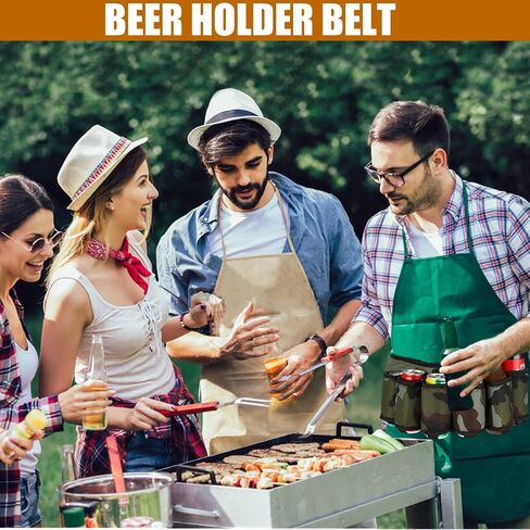 BLIRITEL Beer Belt, 6 Pack Beer Belt Holder for Men, Beer Soda Belt Holster, Adjustable Waist Fanny Pack Bag, Perfect for Parties Picnic Camping (Black) in Saudi Arabia
