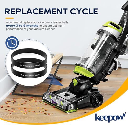 حزام فراغ KEEPOW متوافق مع مكنسة Bissell PowerForce & Powerforce Helix الكهربائية 2191U 2191 2190 1240 1700 2692، الجزء #2031093، 4 عبوات in Kuwait