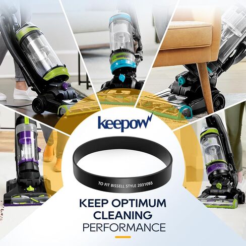 حزام فراغ KEEPOW متوافق مع مكنسة Bissell PowerForce & Powerforce Helix الكهربائية 2191U 2191 2190 1240 1700 2692، الجزء #2031093، 4 عبوات in Kuwait