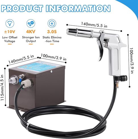 YUCHENGTECH Ionizing Air Gun Anti Static Gun Anti Static Air Gun Static Eliminator Anti Static Ionizier with 4KV High Voltage Generator 110V in Kuwait